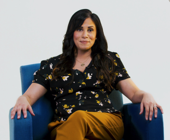 Female expert in an armchair