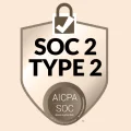 SOC 2 Type 2 compliance badge for data security certified by AICPA.