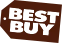 Logo: Best Buy emblem with a tag design background.
