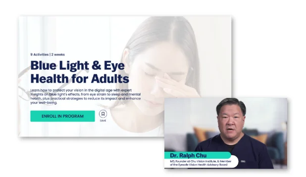 Blue light and eye health program with Dr. Chu video thumbnail.